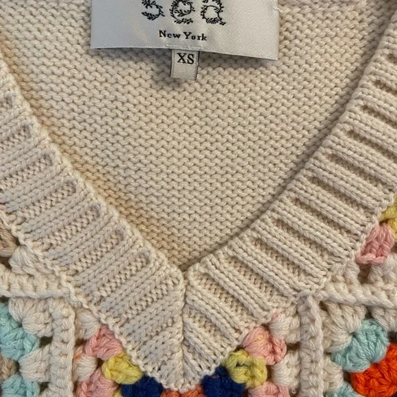 Sea New York Gabriela Crochet knit vest Top
